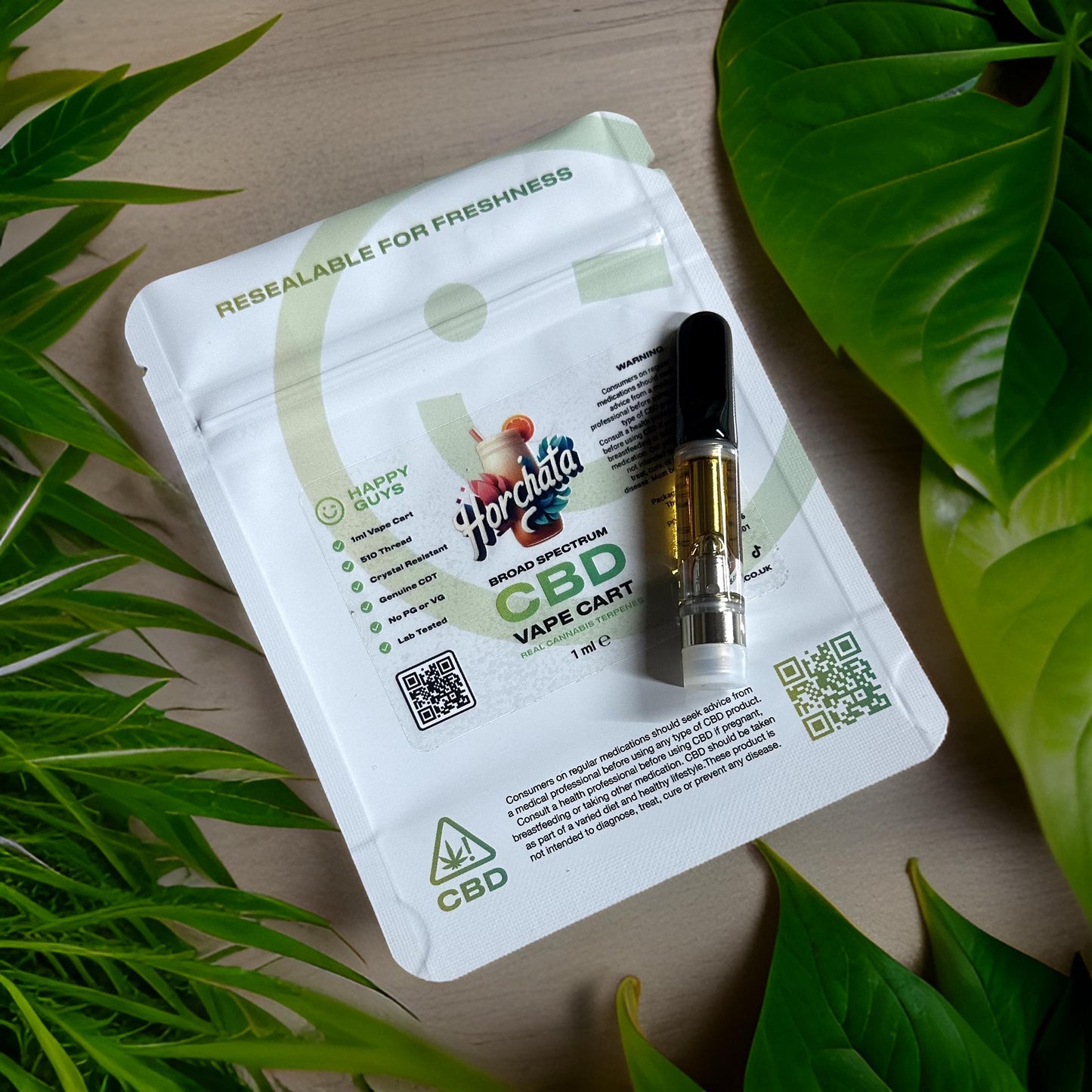 40%+ Broad Spectrum CBD/CBG Vape Carts - Horchata (CDT)