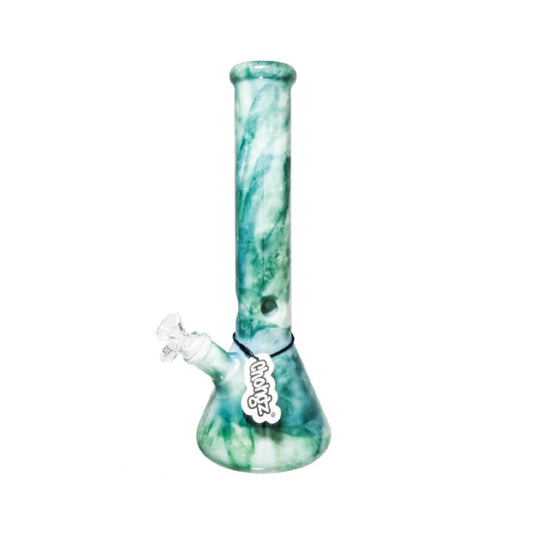 Chongz Glass 35cm “Tye Dye” 5mm Green Marble Effect Ice Bong