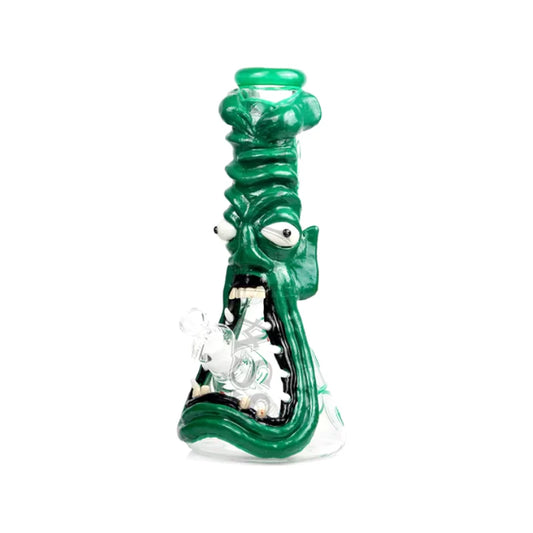 Glass Bong Ugly Luminous Monster 14 Inches Green