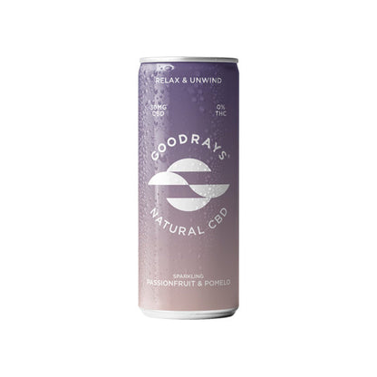 12 x Goodrays 30mg CBD Passionfruit & Pomelo Seltzer - 250ml