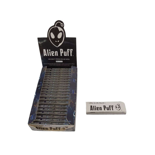 Alien Puff 1.25 Size Luminous Glow in The Dark Rolling Papers - 24 Packs