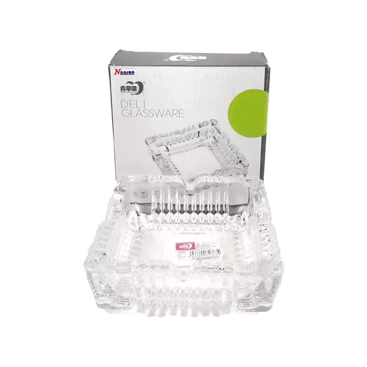 Sparkys Square Crystal Glass Ashtray