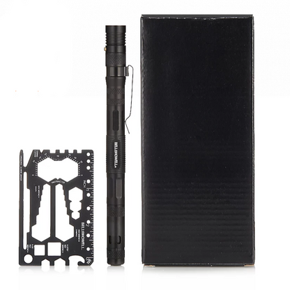 Multi Functional Tac Pen 9 in 1 High Grade Aluminium With Wallet Tool Card