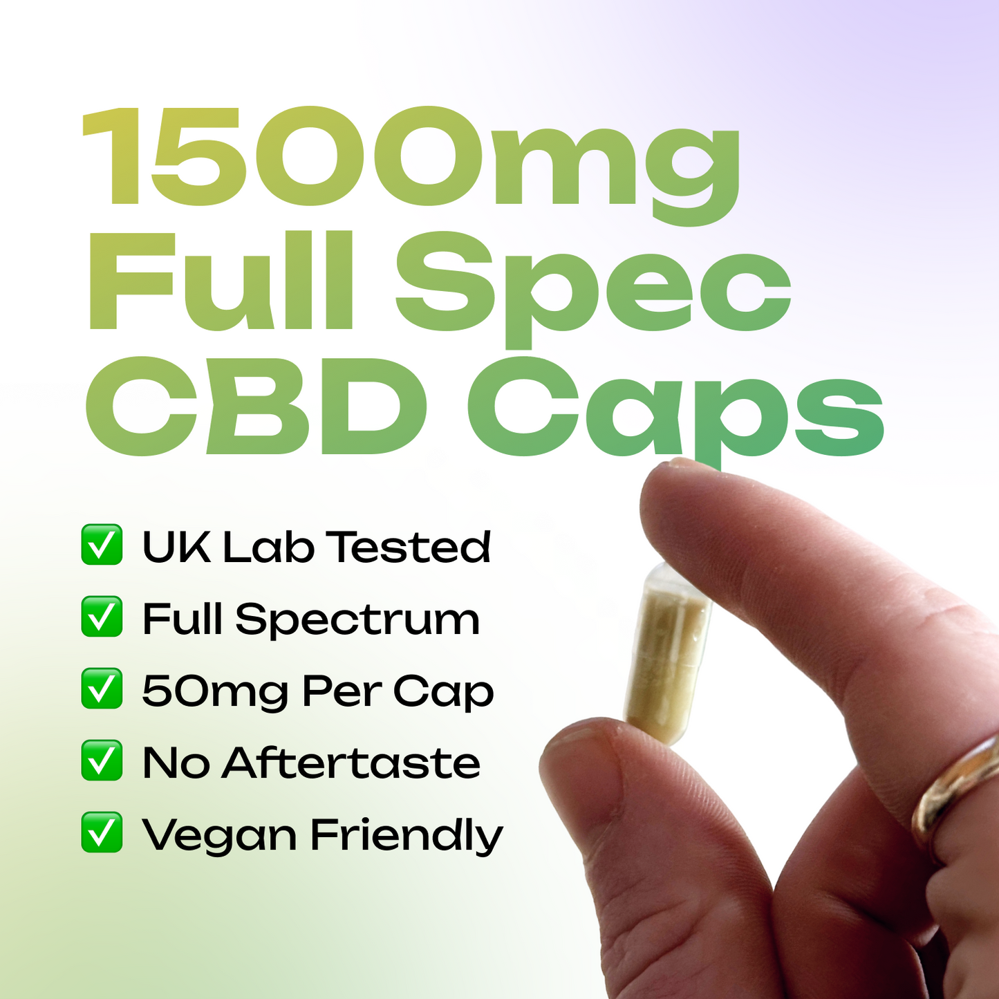 1500mg CBD Happy Caps Full Spectrum Indica Capsules (Legendary OG)