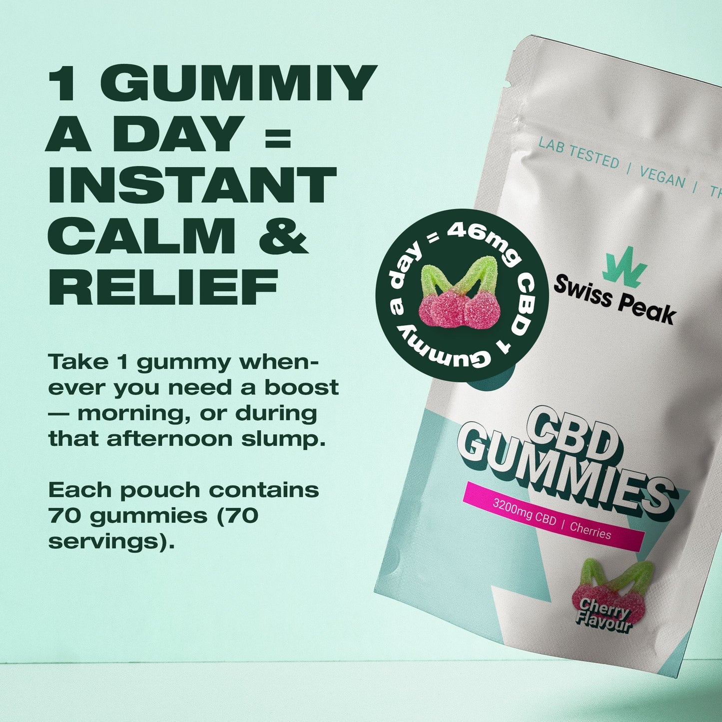 CBD Cherry Gummies 3200mg - 4800mg | 70 Gummies