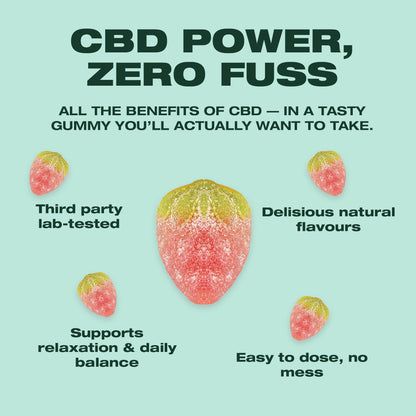 CBD Gummy Strawberries - 1200mg CBD | 20 Gummies