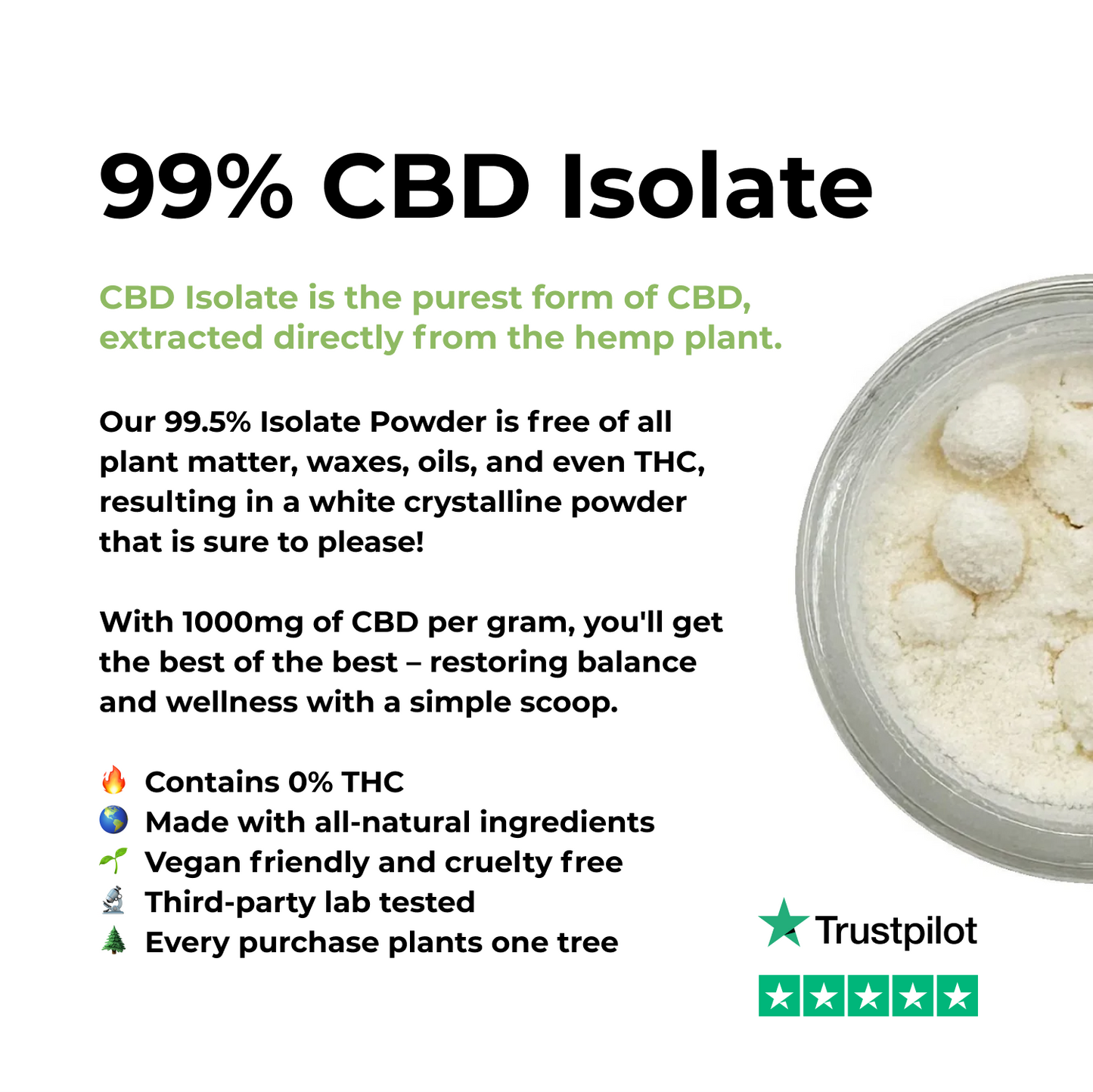 99%+ CBD Isolate Powder