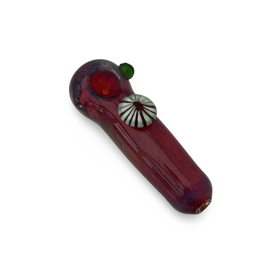 Artisan Glass Spoon Pipe with Striped Marble Design
