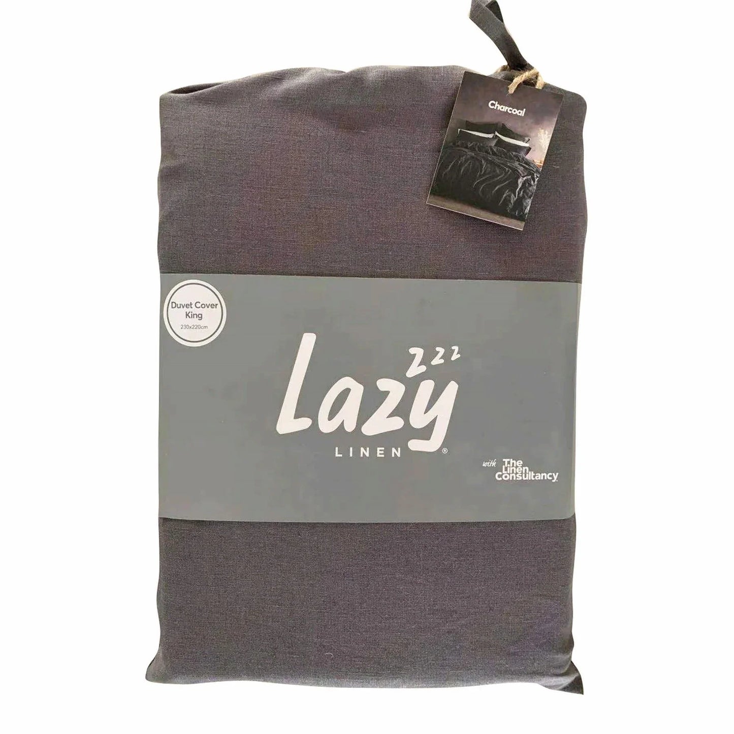 Lazy Linen Duvet Cover - Charcoal Grey