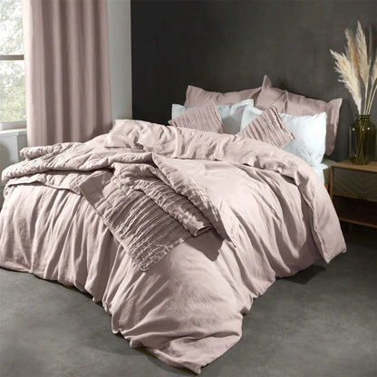 Lazy Linen Duvet Cover - Mellow Pink