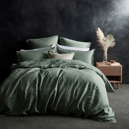 Lazy Linen Duvet Cover - Sage Green