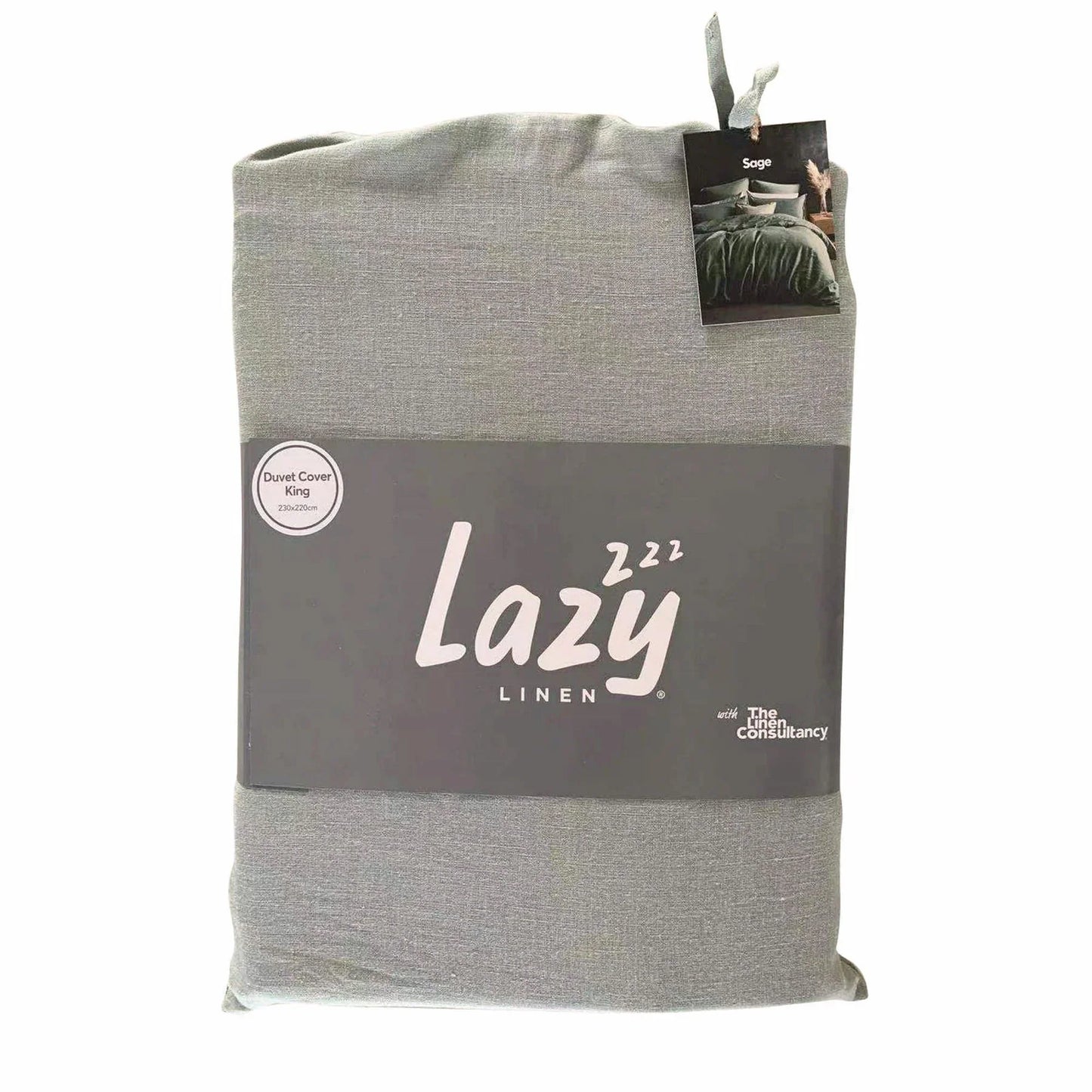 Lazy Linen Duvet Cover - Sage Green